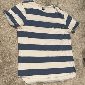 H&M Divided Blue and White Tee